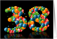 38th birthday party invitation with numbers formed from balls card