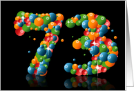 73rd birthday party invitation with numbers formed from balls card
