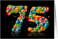 75th birthday party invitation with numbers formed from balls card