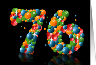 76th birthday party invitation with numbers formed from balls card