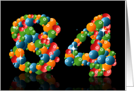 84th birthday party invitation with numbers formed from balls card