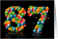 87th birthday party invitation with numbers formed from balls card
