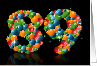 89th birthday party invitation with numbers formed from balls card