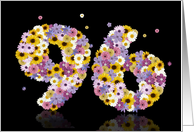 96th Birthday Flower Numbers card