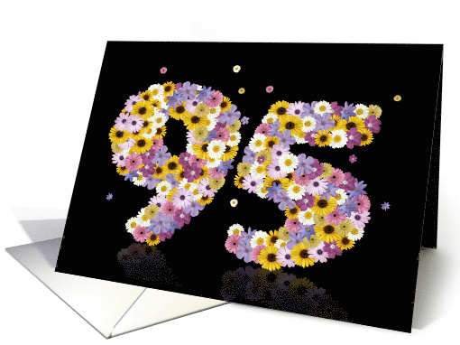 95th Birthday Flower Numbers card (913256)