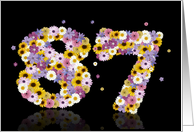 87th Birthday Flower Numbers card