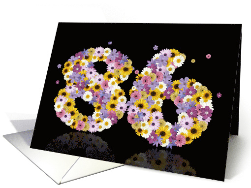 86th Birthday Flower Numbers card (913273)