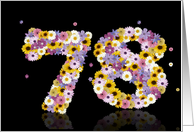 78th Birthday Flower Numbers card