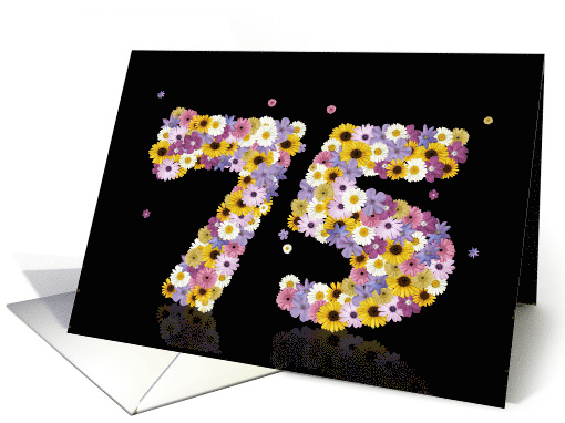 75th Birthday Flower Numbers card (913353)