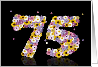 75th Birthday Flower Numbers card