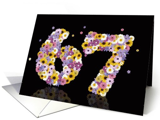 67th Birthday Flower Numbers card (913650)
