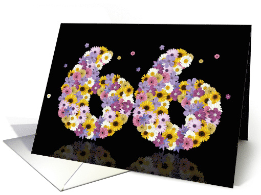 66th Birthday Flower Numbers card (913651)