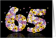 65th Birthday Flower Numbers card