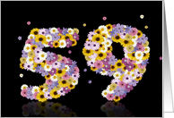 59th Birthday Flower Numbers card
