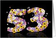 53rd Birthday Flower Numbers card