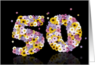 50th Birthday Flower Numbers card
