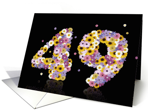 49th Birthday Flower Numbers card (913671)