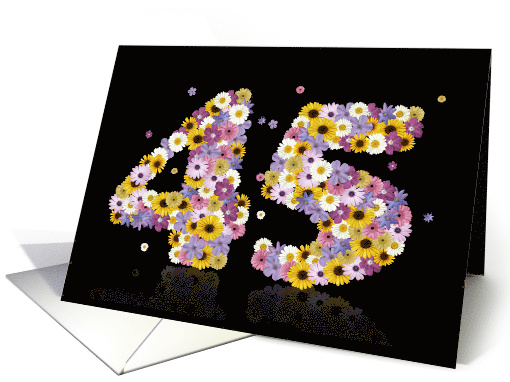 45th Birthday Flower Numbers card (913678)