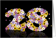 28th Birthday Flower Numbers card
