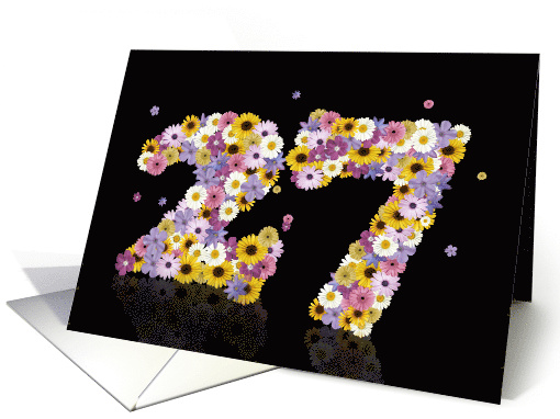 27th Birthday Flower Numbers card (915005)