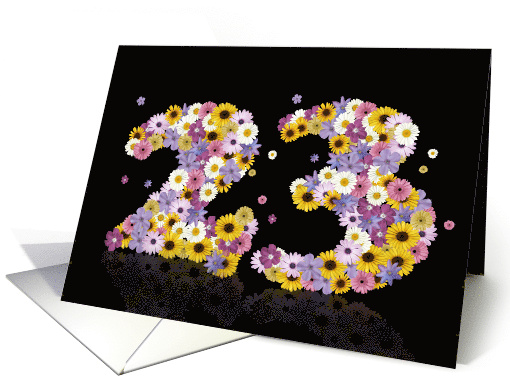 23rd Birthday Flower Numbers card (915009)