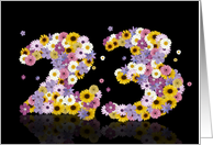 23rd Birthday Flower Numbers card