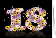 18th Birthday Flower Numbers card
