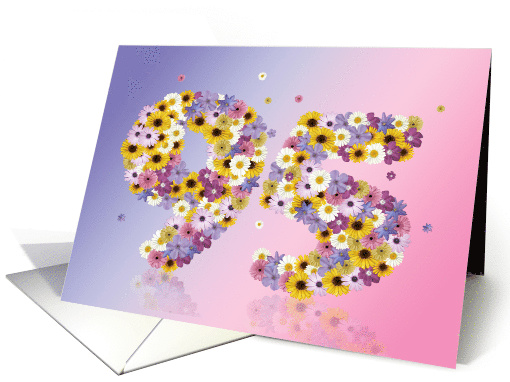 95th Birthday Flower Numbers card (915029)