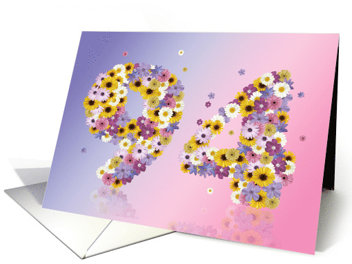 94th Birthday Flower Numbers card (915030)