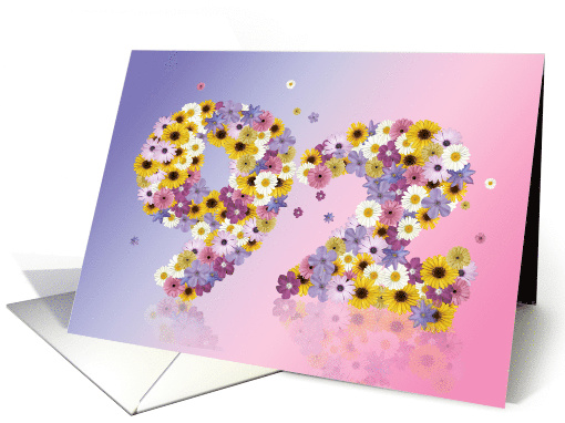 92nd Birthday Flower Numbers card (915032)