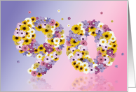 90th Birthday Flower Numbers card