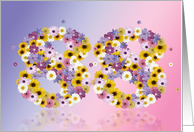 88th Birthday Flower Numbers card