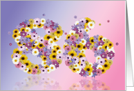 86th Birthday Flower Numbers card