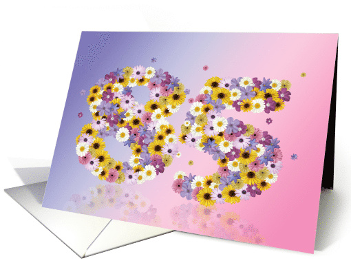 85th Birthday Flower Numbers card (915425)