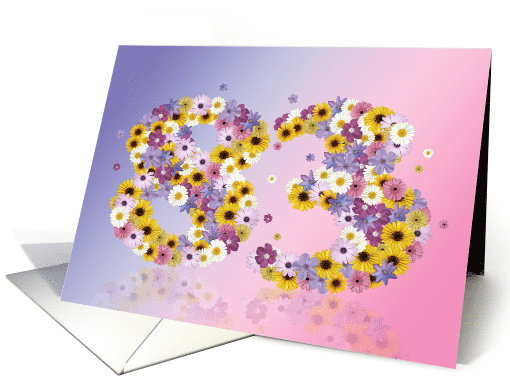 83rd Birthday Flower Numbers card (915427)