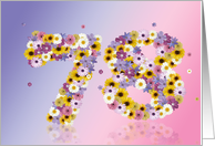 78th Birthday Flower Numbers card