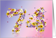 74th Birthday Flower Numbers card