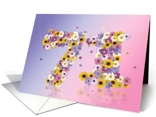 71st Birthday Flower Numbers card (915905)