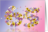 65th Birthday Flower Numbers card