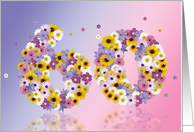 60th Birthday Flower Numbers card