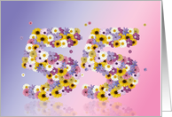 55th Birthday Flower Numbers card