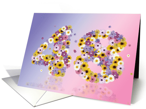 48th Birthday Flower Numbers card (915963)