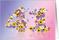 41st Birthday Flower Numbers card