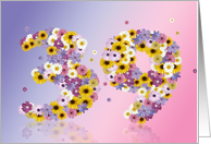 39th Birthday Flower Numbers card