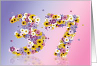 37th Birthday Flower Numbers card