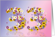 33rd Birthday Flower Numbers card