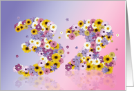 32nd Birthday Flower Numbers card