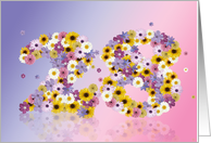 28th Birthday Flower Numbers card