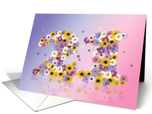 21st Birthday Flower Numbers card (915993)