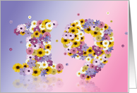 19th Birthday Flower Numbers card